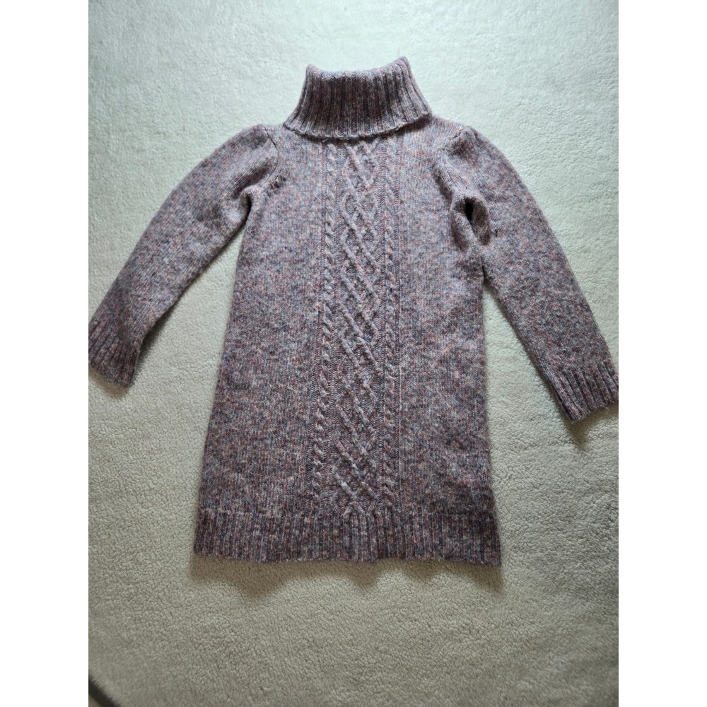 Janie and Jack Girls 4 Multicolor Marled Cable Knit Turtleneck Sweater Dress